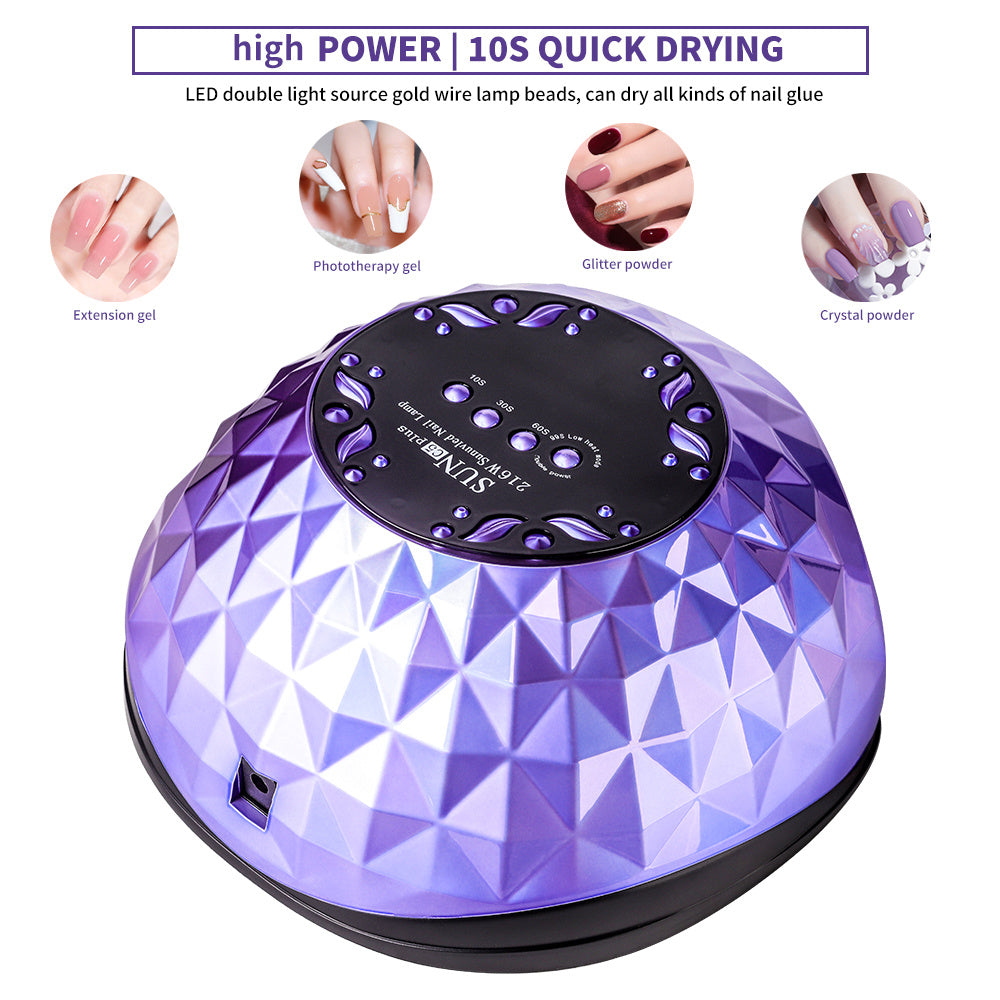 Nail Lamp, Nail Lamp Nail Dryer For All Gel Polish Fast Curing With 4 Timers Removable Base Large Space Automatic Nails Equipment