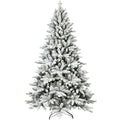 7FT Unlit Christmas Tree, Hinged Artificial Trees 1514 Premium PVC Branches
