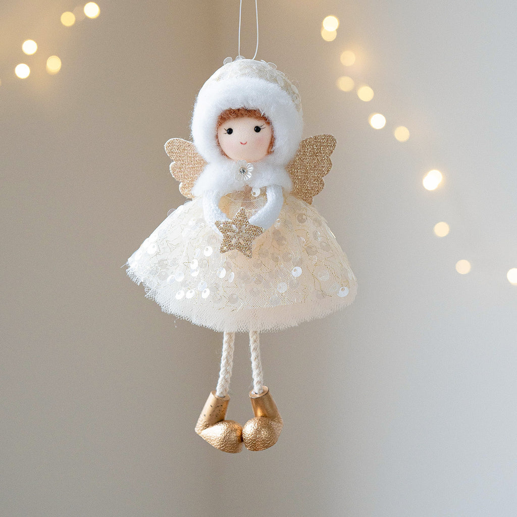 Christmas Winter Mesh Angel Big Eyes Girl Pendant