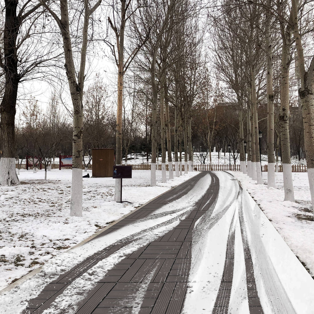 Wood Plastic Composite Deck Tiles Set Of 20, Sustainable FSC Composite Decking Resist Rust, Water, Weather, Easy To DIY & Maintain, Ideal For Patios, Balconies, Rooftops, Light Gray