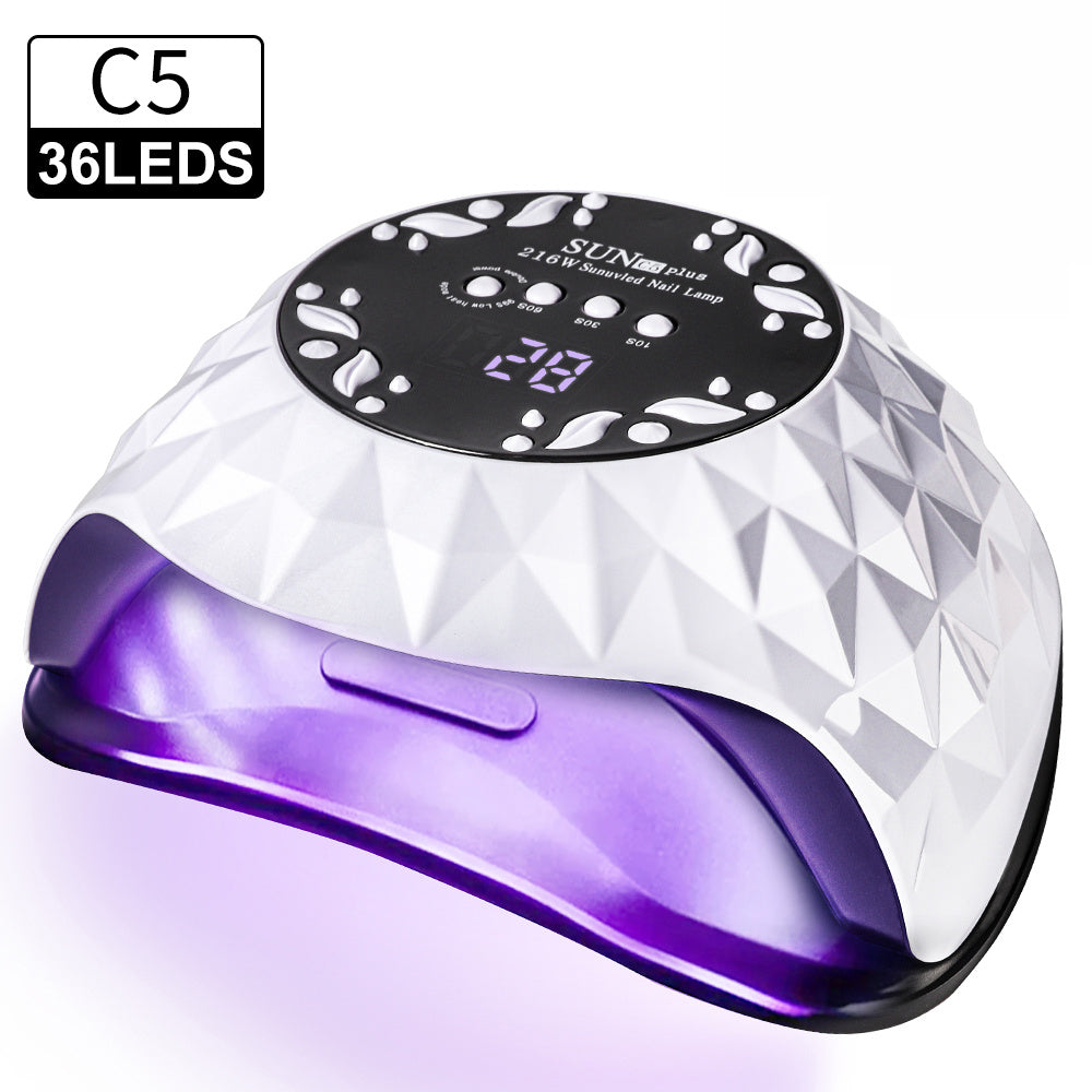 Nail Lamp, Nail Lamp Nail Dryer For All Gel Polish Fast Curing With 4 Timers Removable Base Large Space Automatic Nails Equipment
