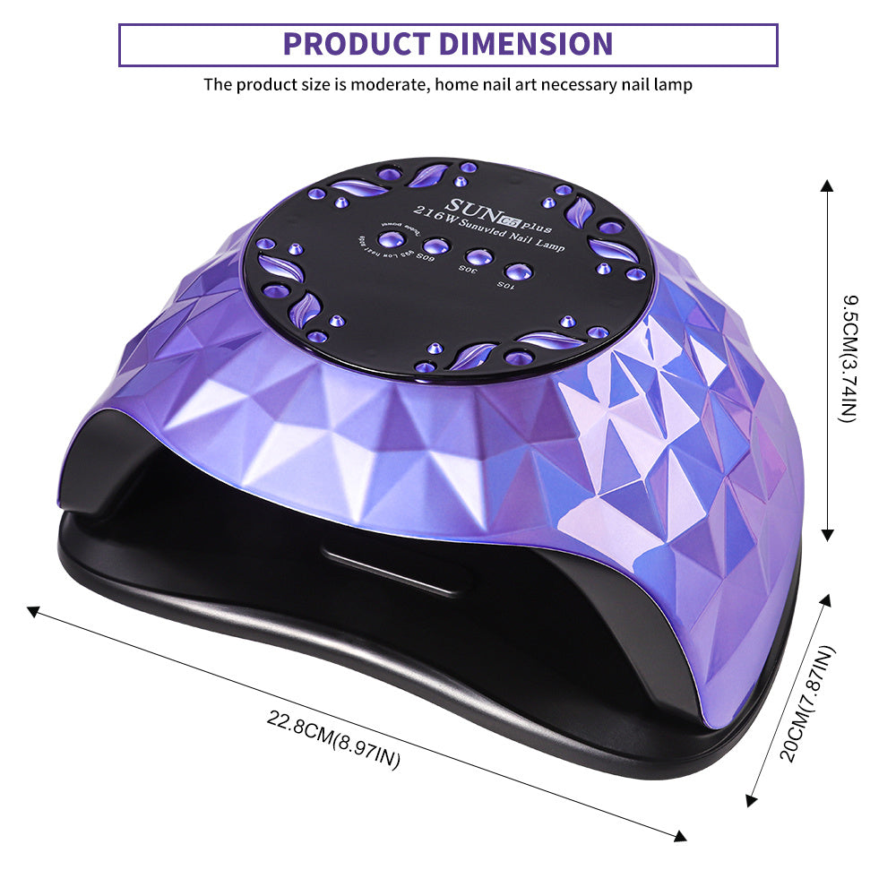 Nail Lamp, Nail Lamp Nail Dryer For All Gel Polish Fast Curing With 4 Timers Removable Base Large Space Automatic Nails Equipment