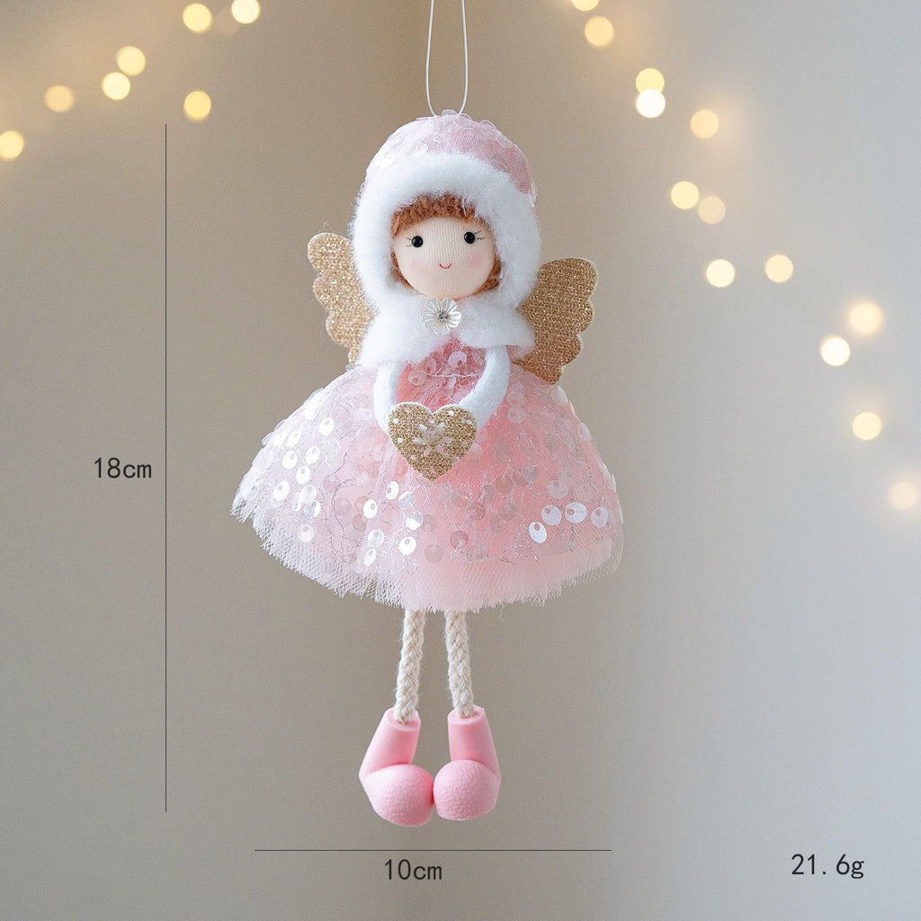 Christmas Winter Mesh Angel Big Eyes Girl Pendant